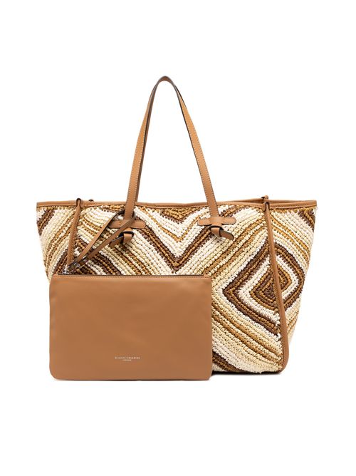 Shopping bag Marcella in paglia intrecciata Cuoio GIANNI CHIARINI | BS 6850/COMM ESIRVAR.CUOIO